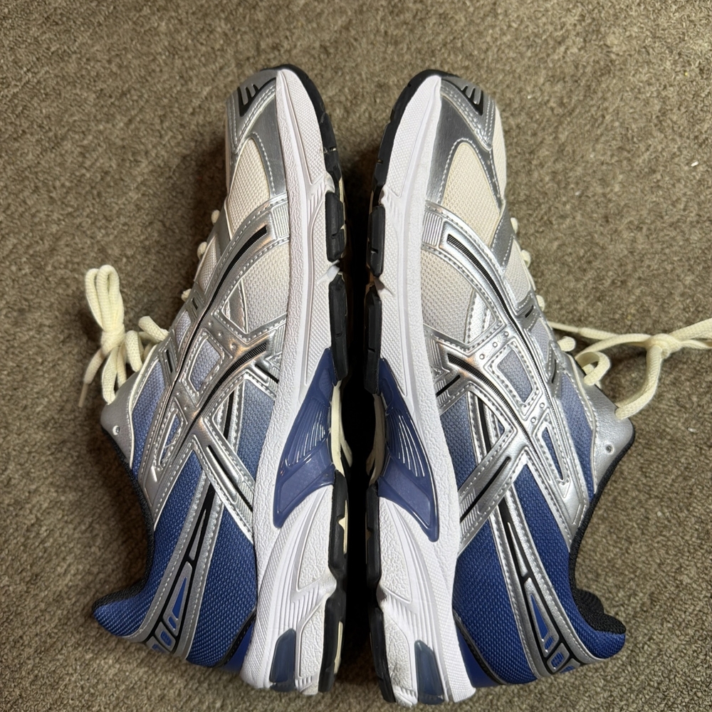 ASICS Blue and Silver Running Shoes